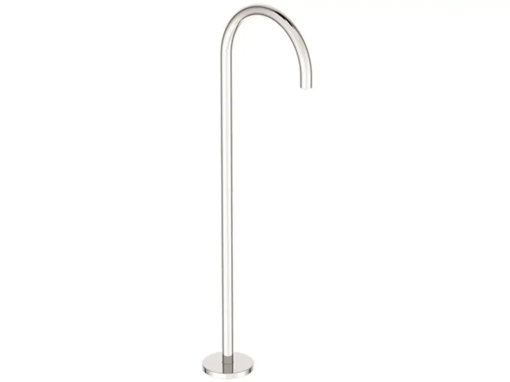 Freistehender Wasserhahn in Chromoptik, mit langen, geschwungenen Auslauf, geeignet für Badewannen, von Ideal Standard.
